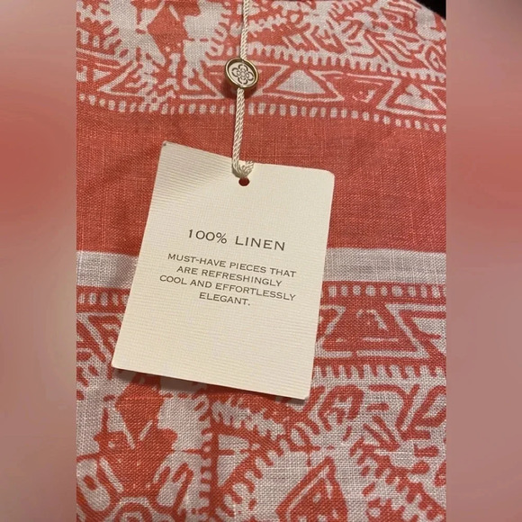 NWT Charter Club Luxury 100% Linen Beaded Tunic Top - Picture 7 of 10